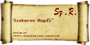 Szekeres Regő névjegykártya