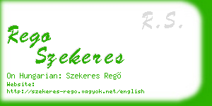 rego szekeres business card